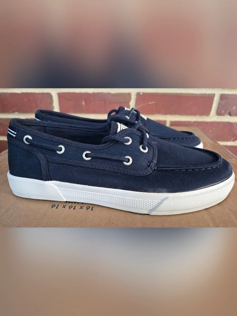 Nautica Men’s Boat Shoes Navy‎ Canvas Deck Sneakers Size 7.5 Casual Lace-Up